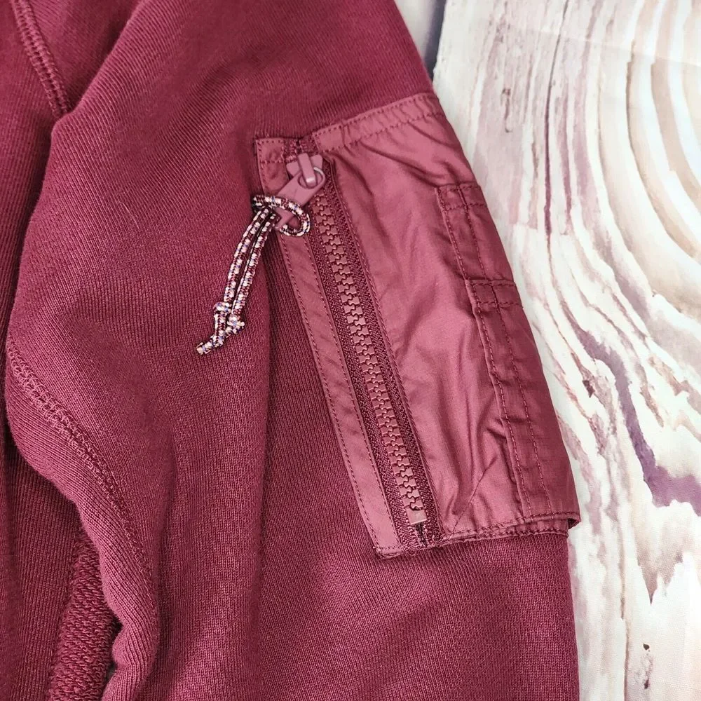 Nike Sportswear Block Futura Hoodie Mens Small Burgundy Raised Logo Reverse Back